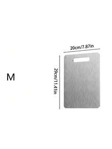 1 pieza Tabla de cortar de acero inoxidable, bloque de cortar plateado para la en la cocina - Plateado - Ver 10