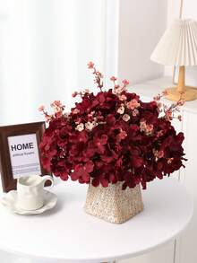 每包10支/4支，逼真丝绸绣球花束，质感栩栩如生，适用于婚礼中心装饰、DIY花束、家居花瓶装饰、客厅/卧室花卉装饰、新娘捧花、腕花、生日派对、新年礼物、情人节、母亲节等场合。也适用于卧室装饰、女士礼物、婚礼装饰、婚礼配饰、妈妈礼物、房间装饰、家居装饰、花束、人造花、女士礼物等。 - 酒紅色 - 查看 3