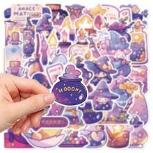 50 piezas Pegatinas de dibujos animados de pociones mágicas de color púrpura gótico, adecuadas para scrapbooking, diarios, portátiles, botellas de agua, coches, diseños basados en la fe con mensajes positivos, gran regalo - Multicolor - Ver 6