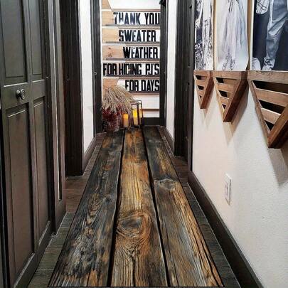 1pc Wood Grain Print Area Mat, Suitable For High Traffic Walkways, Offices And Commercial Spaces, Ideal For Valentine's Day, Easter, Spring Decor, Commercial Entrance Mat, Entrance Mat