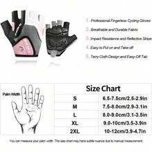 Guantes de Ciclismo para Hombres y Mujeres con Almohadilla de Gel Absorbente de Golpes de 5 mm, Guantes Antideslizantes de Medio Dedo para Bicicleta MTB, Bicicleta y equitación - Rosa - Ver 7