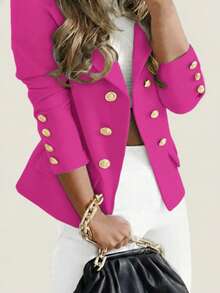 Saco de botones formal - Rosa Fucsia - Ver 2