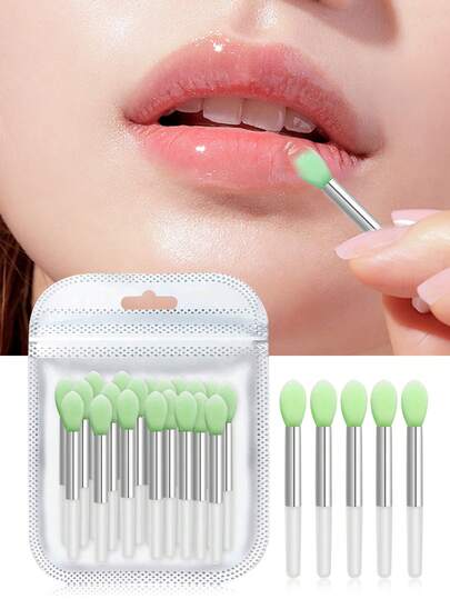 20/12/6/1 piezas Cepillo de labios de silicona, Cepillo de cejas de maquillaje, Cepillo de lápiz labial, Juego de aplicadores de maquillaje - Varitas de cepillo de silicona aptas para bálsamo labial, máscara facial, aceite, Set de 6 piezas mini portátil de cepillo de labios de silicona para mujeres, fácil de limpiar, Aplicador de máscara labial de silicona mini conveniente apto para lápiz labial, bálsamo labial, Aplicador de cuidado de máscara labial reutilizable, crema exfoliante, Cepillo de labios de silicona