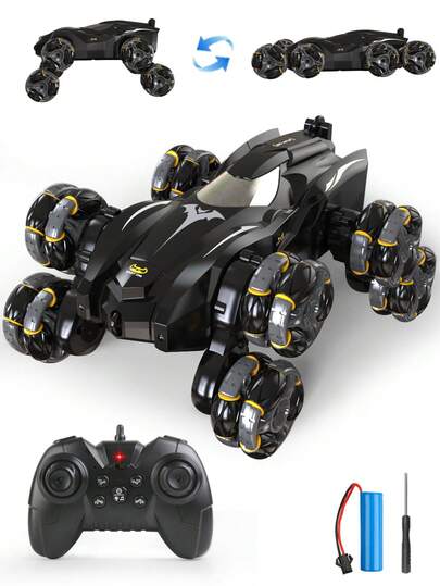 1pc 8-Wheel Remote Control Stunt Car Toy, 360° Rotation, 2.4GHz 8WD RC Stunt Car With One-Key Auto Demo, Music And LED Lights, Suitable For Boys And Girls Aged 4-12+ As Christmas/Birthday Gift