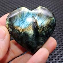 Natural Elongated Stone Hand Carved And Polished Heart-Shaped Craft Crystal Stone, Unique Luster, Suitable For Home Decoration - Multicolor - View 7