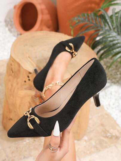 Tacones altos para mujer de talla grande, punta afilada, cuero suave, formales, para el trabajo, casuales, cómodos, antideslizantes, duraderos, transpirables, adecuados para la oficina y el transporte