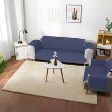 Juego de Fundas para Sofá Capitonado 3 Piezas – Protector Lavable Impermeable Antimanchas y Antidesgarros, Tejido Súper Suave con Correas Ajustables, Perfecto para Proteger Muebles en Sala, Departamento o AirBnB - Gris Azulado - Ver 7