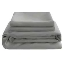 3pcs Solid Color Fitted Sheet Set  With 1pc Fitted Sheet+2pcs Pillow Case Without Filler, Modern Soft Bedding Set For Household Sheet Deep Pocket Up To 15 Inch - 煙灰 - 查看 5
