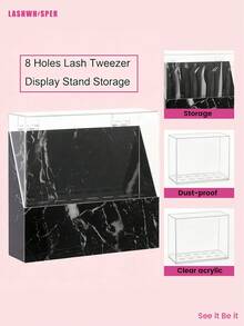 Soporte de pinzas de acrílico de 8 agujeros, adecuado para suministros de extensión de pestañas, uso en salón de uñas - Multicolor - Ver 18