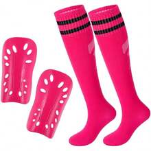 Espinilleras y calcetines de fútbol para niños pequeños, espinilleras ligeras y equipo de mangas, equipo protector para niños de 3 a 6 años de edad, juego deportivo para niños y niñas - Rosa - Ver 11