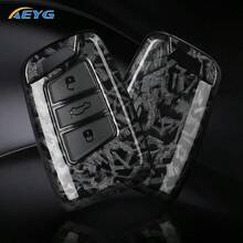 Durable Carbon Fiber Textured Hard ABS Material Car Key Fob Cover Case Fit For Passat Magotan B8 And Superb A7 Kodiaq - Protective Smart Key Shell - D - View 1