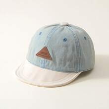 1pc Unisex Denim Patchwork Casual Adjustable Soft Brim Baseball Cap For Infants/Toddlers Suitable For Spring, Summer, Autumn Daily Wear - Beige - View 10