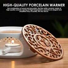 Candle Teapot Warmer, Ceramic Teapot Heater With Iron Pad Coffee Tea Warmer Glass Teapot, Stainless Steel Teapot, Ceramic Teapot, Etc - White - View 7