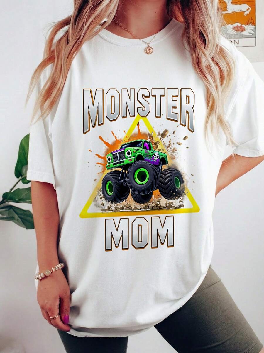 Monster Truck Are My Jam Monster Truck Mom Women Sweatshirt --4 - Black 3 - View 1