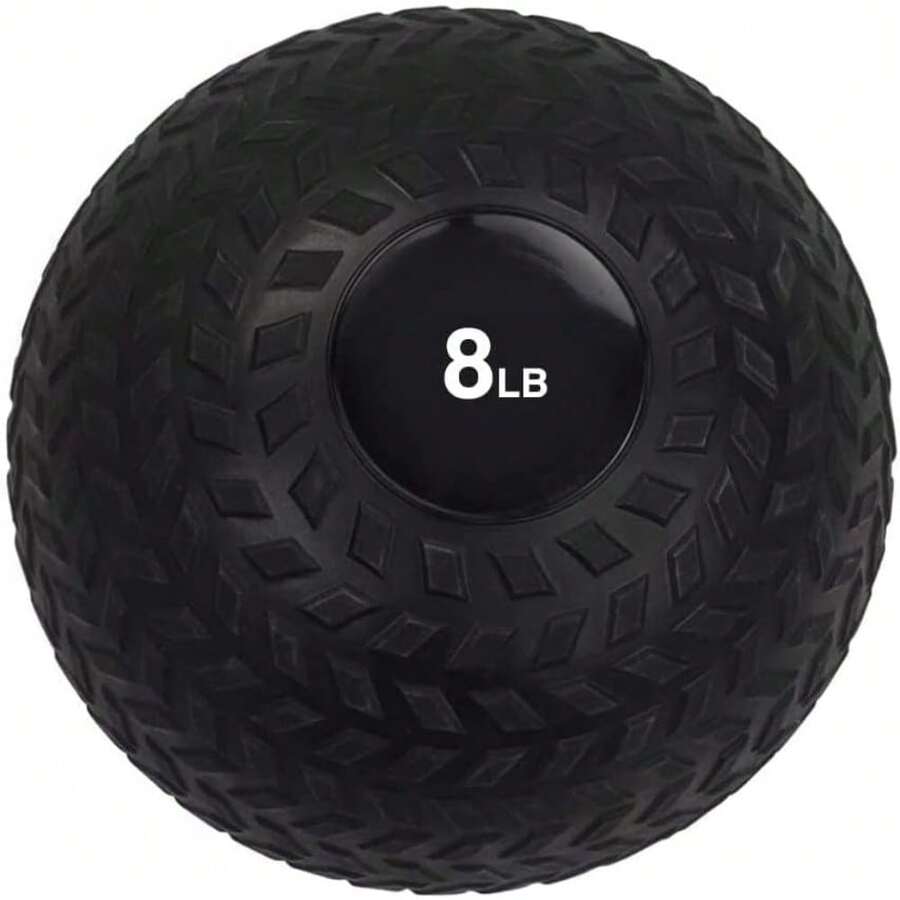 Slam Ball With Tread Surface, Versatile, Workout Training, Strength Building, Improve Muscle Mass - 8.0 Pounds - View 1