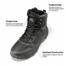 Botas Tácticas Militares para Hombre Botas de Senderismo Ligeras y Cómodas Vanguard Wide - Negro - Ver 4