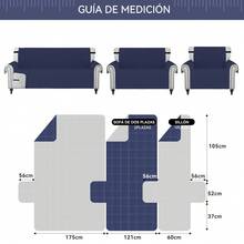 Juego de Fundas para Sofá Capitonado 3 Piezas – Protector Lavable Impermeable Antimanchas y Antidesgarros, Tejido Súper Suave con Correas Ajustables, Perfecto para Proteger Muebles en Sala, Departamento o AirBnB - Gris Azulado - Ver 2