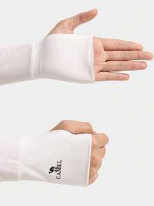 CAMEL CROWN Women's Sunscreen Sleeves Summer UPF 50+ Ice Sleeve Cycling Sun Protection Gloves Thin Section Arm Guards - Polar White - View 2