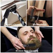 DUAIU 12Pcs Beard Shaper Tool Kit For Men Grooming, White Black Barber Pencil For Lineup Edging With Sharpener, Hairline Beard Guide Shaping Barber Comb Clipper Cleaning Brushes Hair Combs Set - Trắng - Xem 5