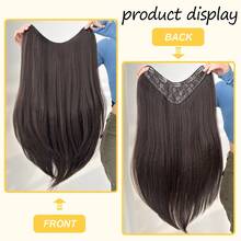 22英寸V型夹式渐变色接发，黑棕色、酒红色、棕色，耐热合成纤维假发，适合女性圣诞节、万圣节派对和日常佩戴。 - 拼色 - 查看 5