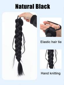 Wigs, Braids, Low Ponytail, Messy Braid,Long Braid, Braided Wigs, Ponytail,Heat Resistant Braided Fake Ponytail, - Multicolor - View 8