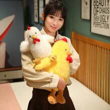 1个可爱毛绒黄色小鸡玩偶，公鸡造型毛绒玩具抱枕，家居卧室儿童睡眠伴侣，生日礼物，沙发装饰 - 雞 - 查看 6