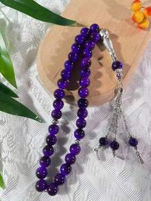 1串33颗珠子，中东沙特阿拉伯祈祷念珠，阿拉伯祈祷念珠，伊斯兰教迪克尔念珠，玻璃祈祷念珠 - 彩色 - 查看 6