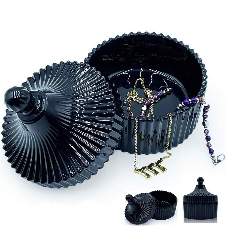 首饰盒包装盒模具树脂首饰模具化妆盒收纳盒圆形硅胶模具树脂硅胶蜡烛模具 - A - 查看 1