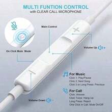 Headphones For IPhone Wired Earbuds With Built-In Microphone & Volume Control Nosie Reduction Lightning Earphones Compatible With IPhone 14/13/12/11/XR/XS/X/8/7/SE/Pro/Pro Max - 白色 - 查看 4