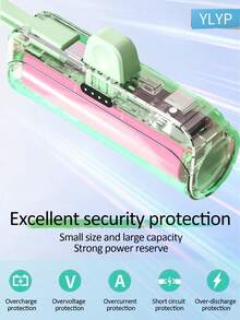 YLYP Mini Pocket Charger, 5000mAh Ultra-Compact Power Bank, Travel Essential, Plug-In Battery Pack, Wireless Phone Charger For IPhone 14/14Pro/13/12/11/X/8/7/6 Plus And Android Galaxy Phones - Recolor - View 6