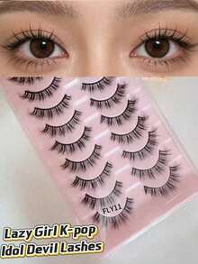 10 Pairs Voluminous False Eyelashes For Women | Thick Band Full Strip Lashes | Dramatic Anime Eye Look | Bold Asian Style Lashes - Black - View 5
