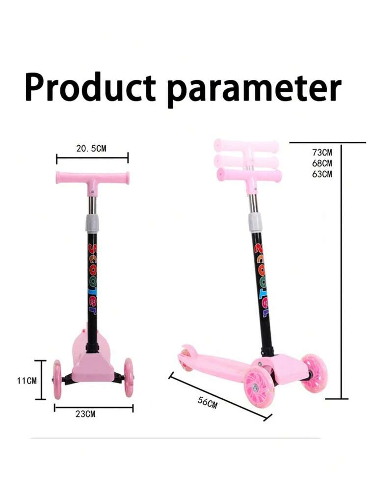 Patín Del Diablo Con Luz En Las llantas, Scooter Plegable Para Niños Con 3 Ruedas, Con Luz y Freno Trasero, Patinete Plegable Para Niños, Patines Para Niñas y Niños, Juguetes Para Niños y Niñas, Juguetes Para Dia del Niño - Azul - Añade 9