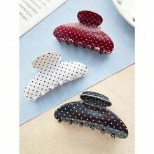 3pcs Women Polka Dot Semi-Circle Hair Clips Set, Minimalist Fashionable Casual Cute Acrylic Material Black & White Dotted Semi-Circle Hair Claws Clips Combo, Suitable For Daily Commute Outfit Matching, Bun Hairstyle Fixing, Non-Damaging Winter Hair Accessories Fashion Hair Clutch Elegant Claw Clips - Nhiều màu - Xem 8