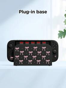 1个粉色蝴蝶结波点图案保护壳/透明闪光保护壳，兼容Switch 2/Switch NS/Switch OLED/Lite，Switch主机配件，全套包含收纳袋、卡槽底座，Switch玩家的最佳礼物 - 彩色 - 查看 20