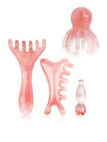 4/5/7件套面部美容按摩工具组合套装，包括头部按摩梳、面部刮痧按摩器、肌肉放松小型多功能按摩工具 - 彩色 - 查看 11