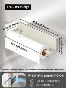 1/2 piezas Soporte magnético para toallas de papel, Estante para toallas de papel montado en la pared, Estante para película adherente, Estante para especias de cocina, Estante de almacenamiento lateral para refrigerador, Barra para toallas, Adecuado para el almacenamiento de toallas de papel, condimentos, accesorios de cocina, artículos de cocina, accesorios de cocina, utensilios de cocina - Multicolor - Ver 15