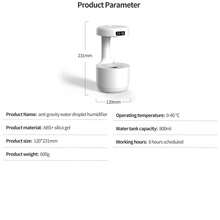 Nuevo humidificador de escritorio mini 3D con efecto de cascada de ósmosis inversa, funcionamiento silencioso para uso doméstico y de oficina, anti-gravedad - Humidificador antigravedad - blanco - Ver 11