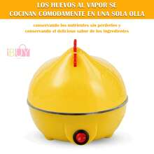 Hervidor De Huevos, Maquina Para Coser Huevos, Vaporera De Huevos,Hervidor De Huevos Con Capacidad De 7 Huevos En Forma De Pollo Vaporizador, Hervidor De Huevos Con Capacidad De 7 Huevos En Forma De Pollo Vaporizador Multifuncional Elotes Calabazas Dumplings Papas - Amarillo - Ver 4
