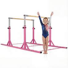 Double Horizontal Bars W/13-Level 33''-57'' Adjustable Heights & Adjustable Width - Pink - View 8