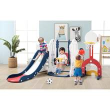 TendenciaJuego Tobogán Resbaladilla Centro Infantil Escalador 7 En 1Calidad premium - Azul - Ver 2