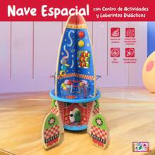 TendenciaCentro De Actividades De Madera Nave Espacial| Juguete Montessori Laberinto Para Niños| Juguete Con Laberintos Didácticos| Juguetes De Madera Educativos Teach Play Para Niños Y BebésCalidad premium - Azul - Ver 6