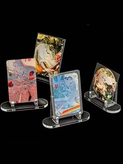 6 ชิ้น ขาตั้งโชว์การ์ดใส, ชั้นวางจัดเก็บการ์ดบนเดสก์ท็อป, เหมาะสำหรับตกแต่งบ้านฤดูใบไม้ร่วง, ฮาโลวีน, คริสต์มาส, กลับไปโรงเรียน