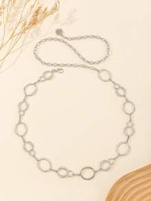 سلسلة الخصر، سلسلة الجسم، حزام الخصر، مجوهرات الجسم - فضي - مشاهدة 5