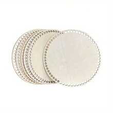 Round Wooden Crochet Basket Bottom - DIY Yarn Basket Weaving Kit, Handmade Tote Bag Wallet Base, Wooden Crochet Accessories - A - View 1