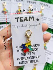 12件套彩色拼图钥匙扣套装 - 彩色海龟派对钥匙扣礼品 - 内含励志贺卡 - 为员工和团队带来正能量的礼物 - 新员工入职礼物、员工团队感谢礼物、企业赠品、职场激励装饰、感谢同事礼物、企业团队礼物 - 彩色 - 查看 4