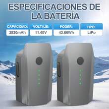 Artman Mavic Pro Batería 11.4V 3830mAh Intelligent Flight Batería de repuesto 2 Pack para  Mavic Pro MavicPro Platinum MavicPro Alpine White No sirve para Mavic 2 - blanco - Ver 5