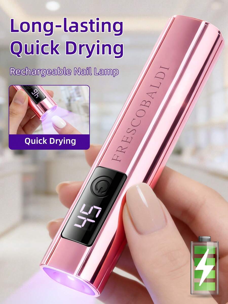 1pc Handheld Nail UV Lamp With Screen Display, Suitable For Gel Manicure, Mini Nail Lamp, Portable LED Nail Dryer, USB Nail Curing Machine, Quick Drying Nail & Foot Care Tool