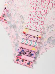 8pcs/Pack Soft Cloud-Like Fabric Panties With Retro Memphis Print & Ruffle Trim, Skin-Friendly Breathable Seamless Triangle Briefs, Essential For Sweet Girl Daily Wear - Multicolor - View 4