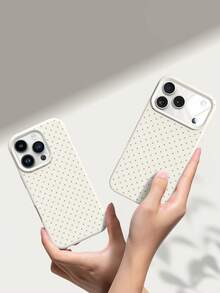 1pc Fashionable Minimalist Full-Screen Green Polka Dot Pattern Liquid Silicone Shockproof Soft Phone Case, Compatible With Apple 11/12/13/14/14Plus/15/15Plus/16/16Plus/7/8Plus/17/17Pro - Multicolor - View 5
