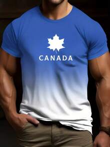 Men's Ombre Short Sleeve 3D Print Casual T-Shirt - Multicolor - View 4